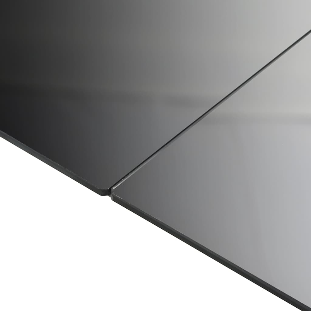 Mesa De Jardín De Aluminio Y Vidrio Negra 190X90X74 Cm