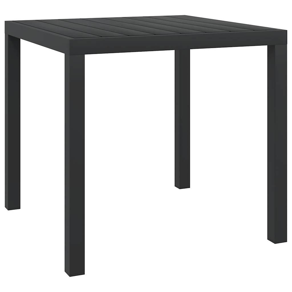 Mesa De Jardín De Aluminio Y Wpc Negra