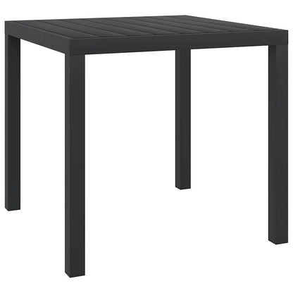 Mesa De Jardín De Aluminio Y Wpc Negra