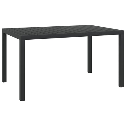 Mesa De Jardín De Aluminio Y Wpc Negra