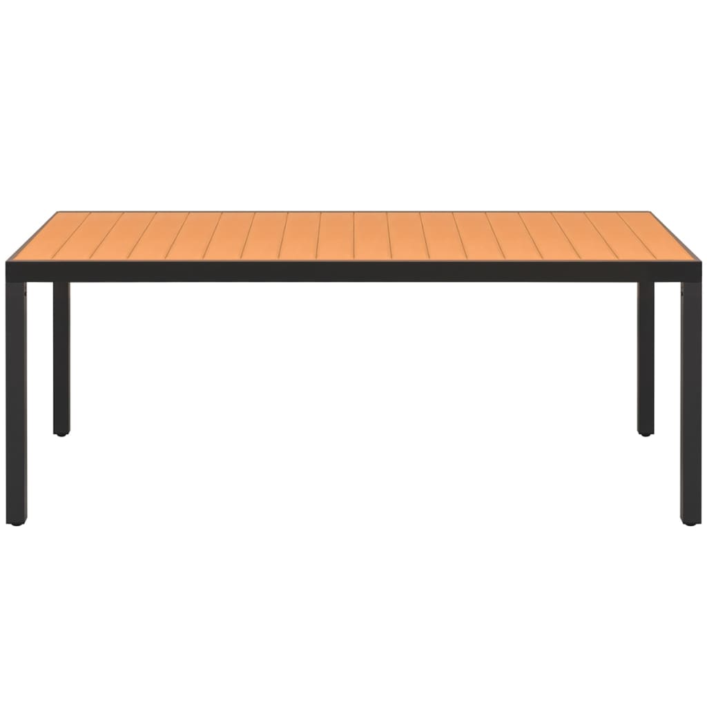 Mesa De Jardín De Aluminio Y Wpc 185X90X74 Cm
