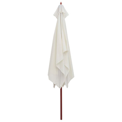 Sombrilla Con Palo De Madera Blanco 200X300 Cm