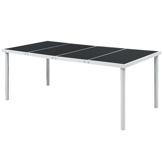 Mesa De Jardín De Acero Negra 190X90X74 Cm