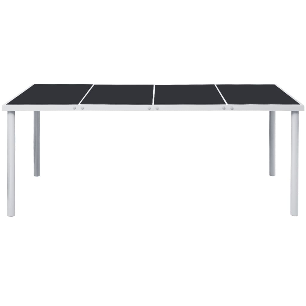 Mesa De Jardín De Acero Negra 190X90X74 Cm