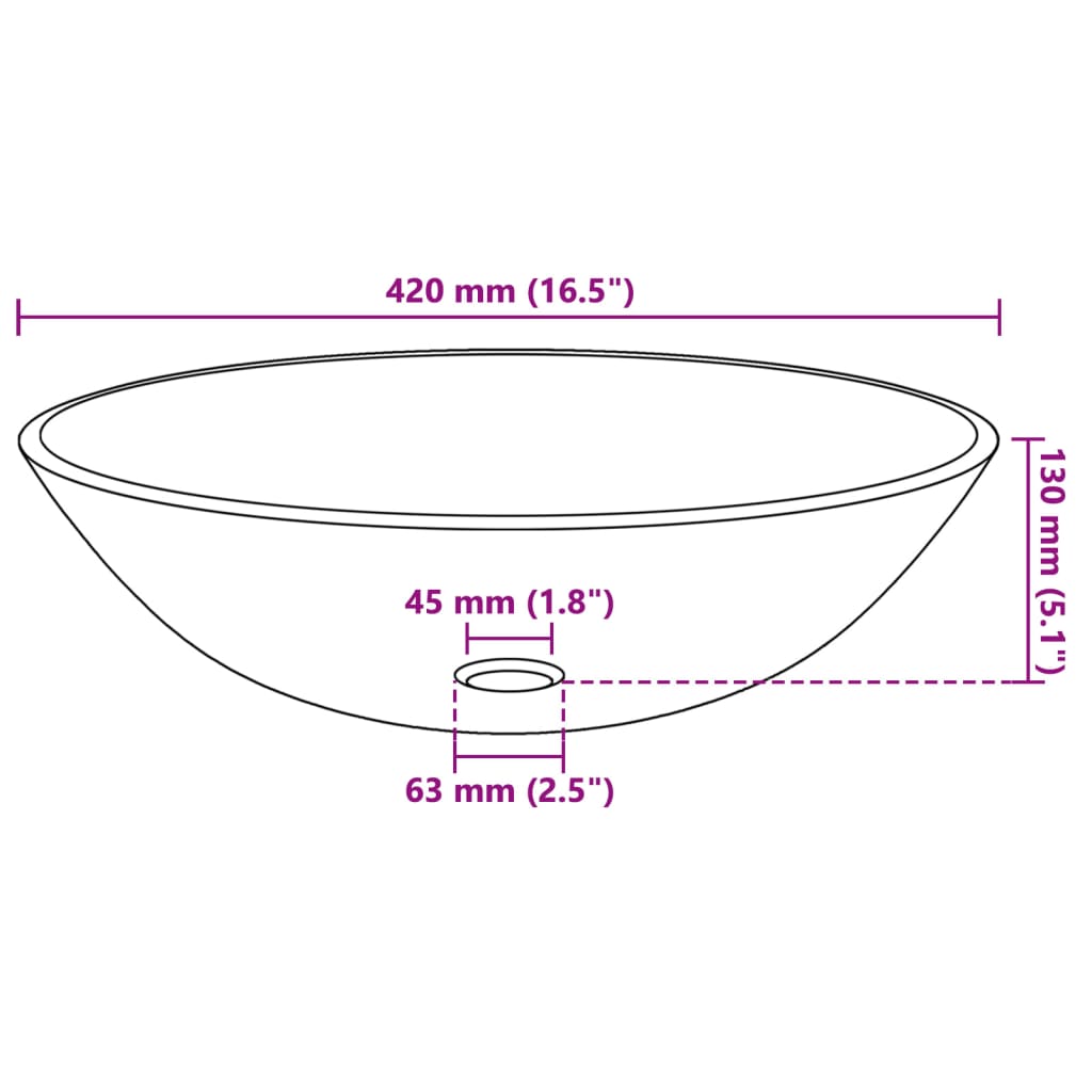 Lavabo De Vidrio Templado 42 Cm