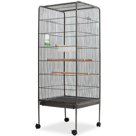 Jaula Para Pájaros Con Techo De Acero 54X54X146 Cm