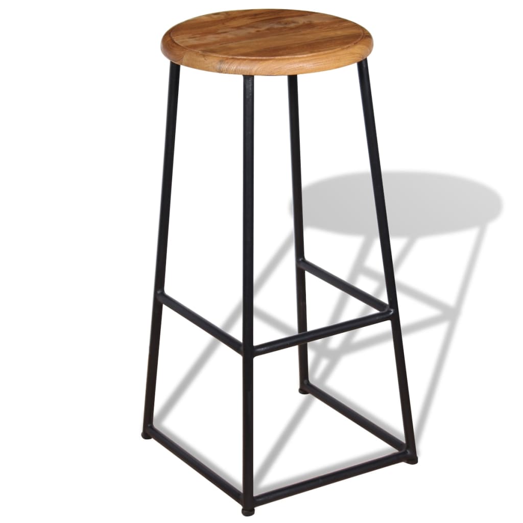 Taburetes De Barra De Cocina 2 Unidades Madera Maciza De Teca