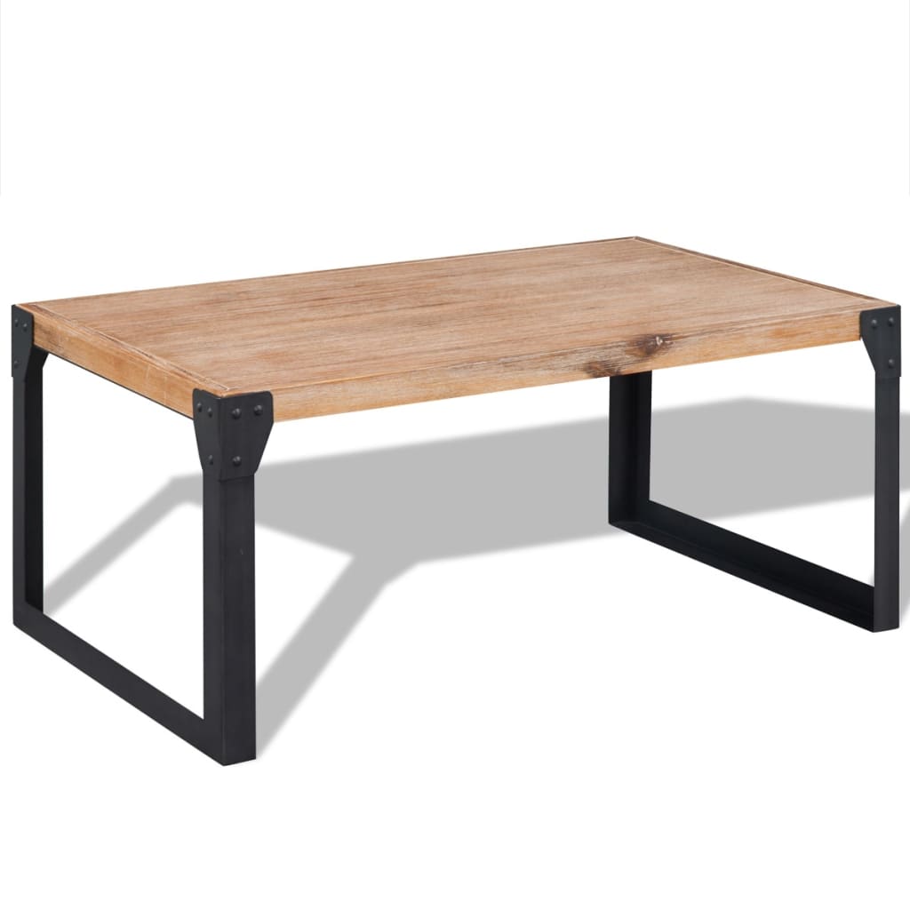 Mesa De Centro De Madera Maciza De Acacia 100X60X45 Cm