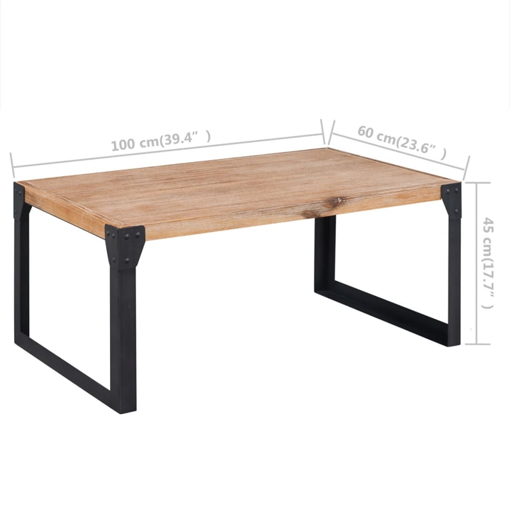 Mesa De Centro De Madera Maciza De Acacia 100X60X45 Cm