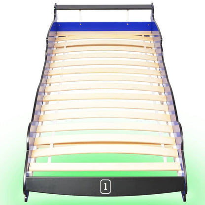 Cama Infantil Con Forma De Coche Carreras Y Led 90X200 Cm