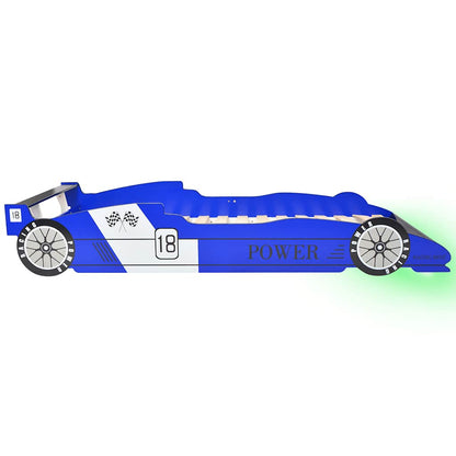 Cama Infantil Con Forma De Coche Carreras Y Led 90X200 Cm