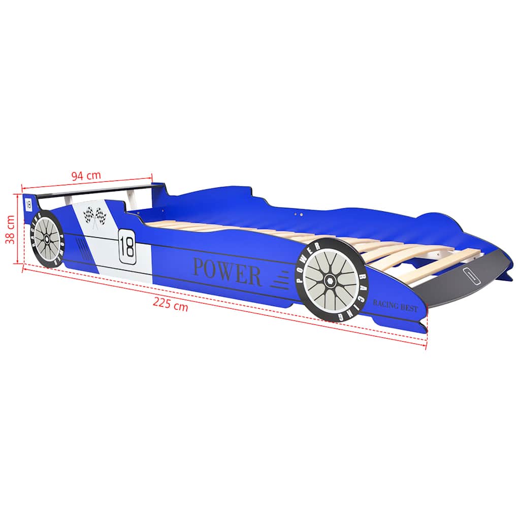 Cama Infantil Con Forma De Coche Carreras Y Led 90X200 Cm