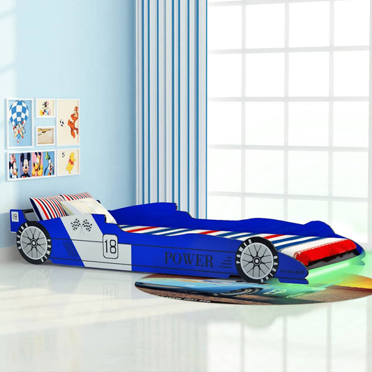 Cama Infantil Con Forma De Coche Carreras Y Led 90X200 Cm