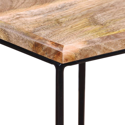 Mesa De Centro De Madera Maciza De Mango 56X48X40 Cm