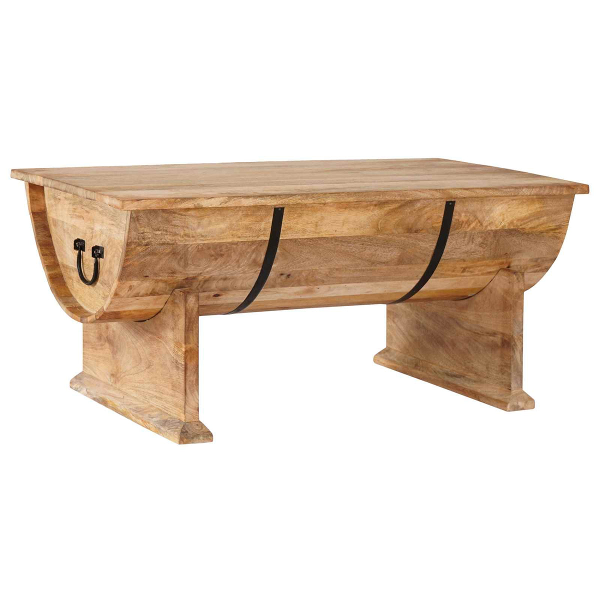 Mesa De Centro De Madera Maciza De Mango 88X50X40 Cm