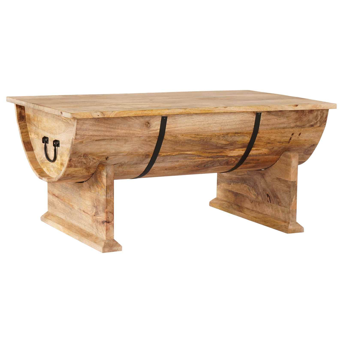 Mesa De Centro De Madera Maciza De Mango 88X50X40 Cm