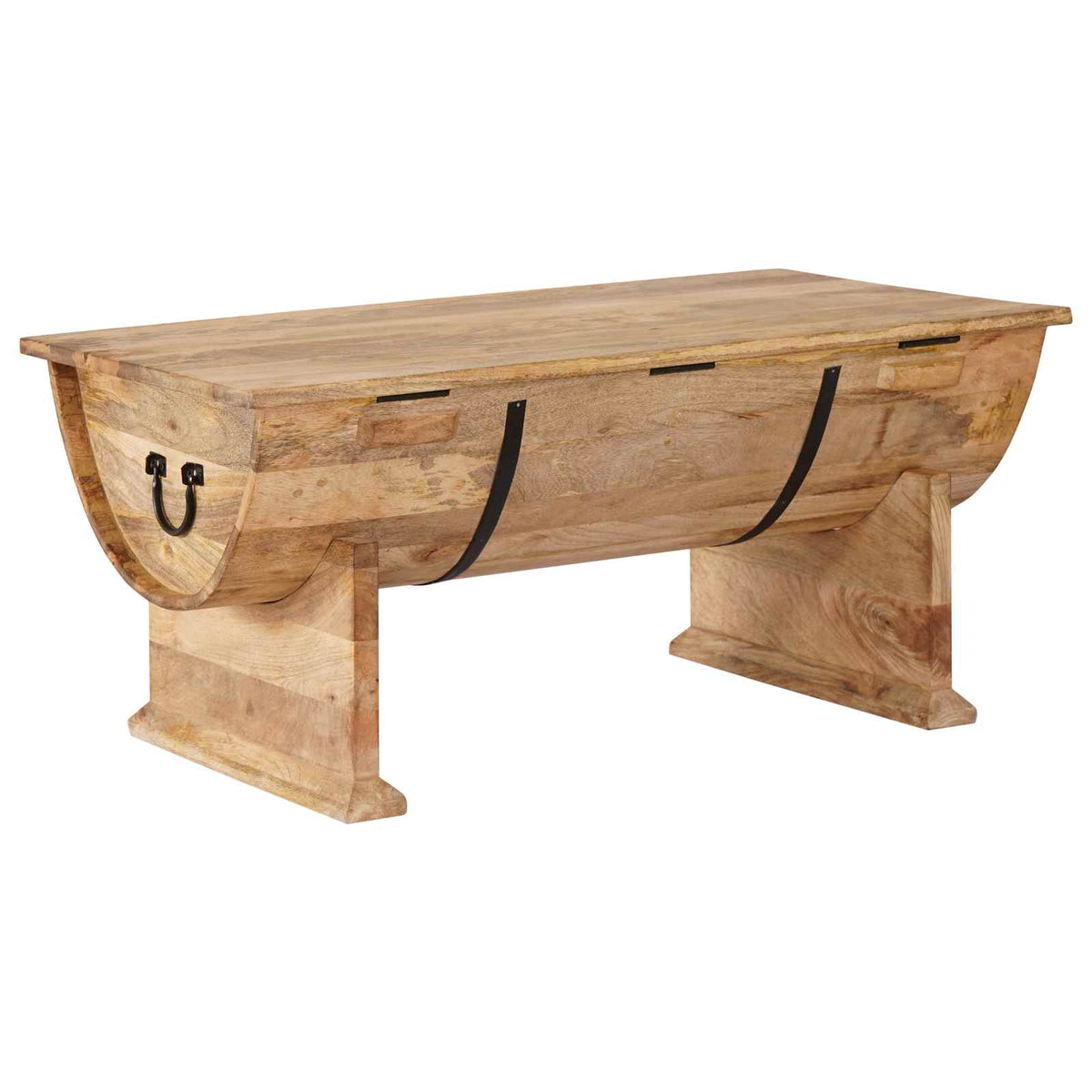 Mesa De Centro De Madera Maciza De Mango 88X50X40 Cm