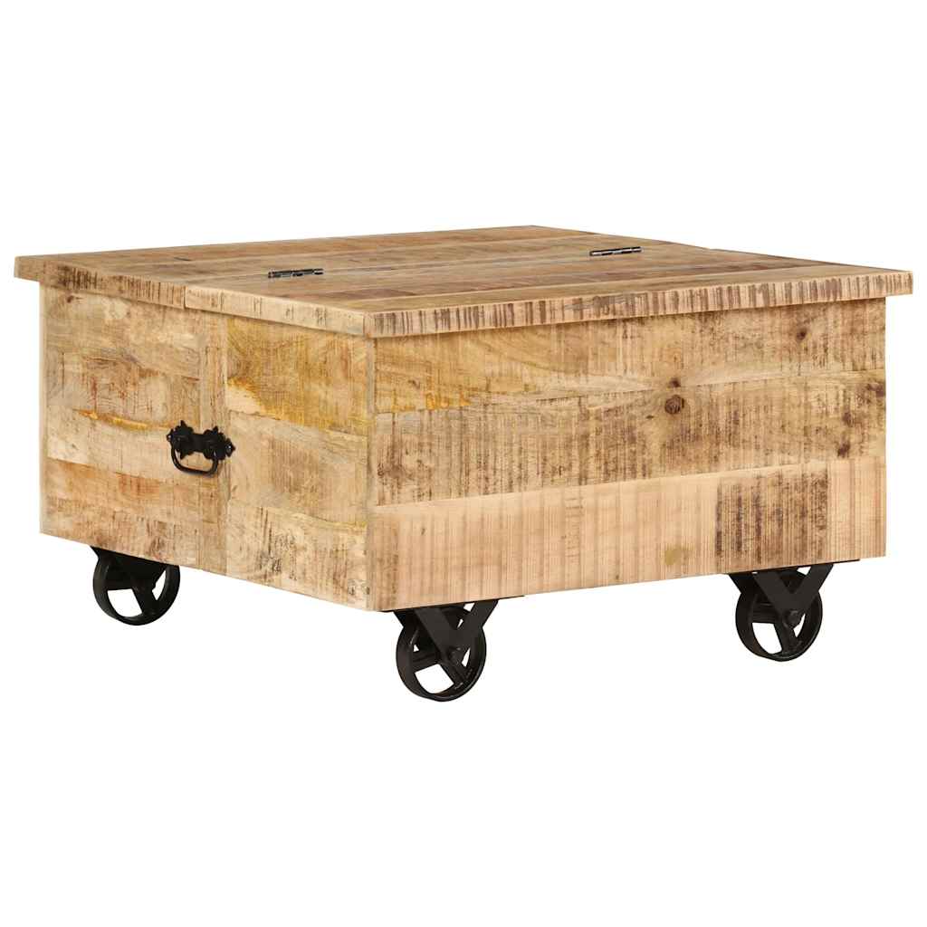 Mesa De Centro De Madera De Mango Rugosa 70X70X40 Cm