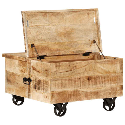 Mesa De Centro De Madera De Mango Rugosa 70X70X40 Cm