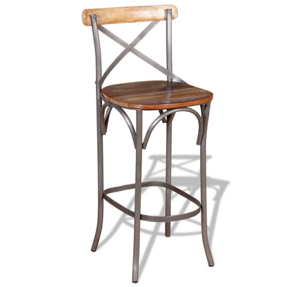 Taburete De Barra De Cocina Madera Maciza Reciclada