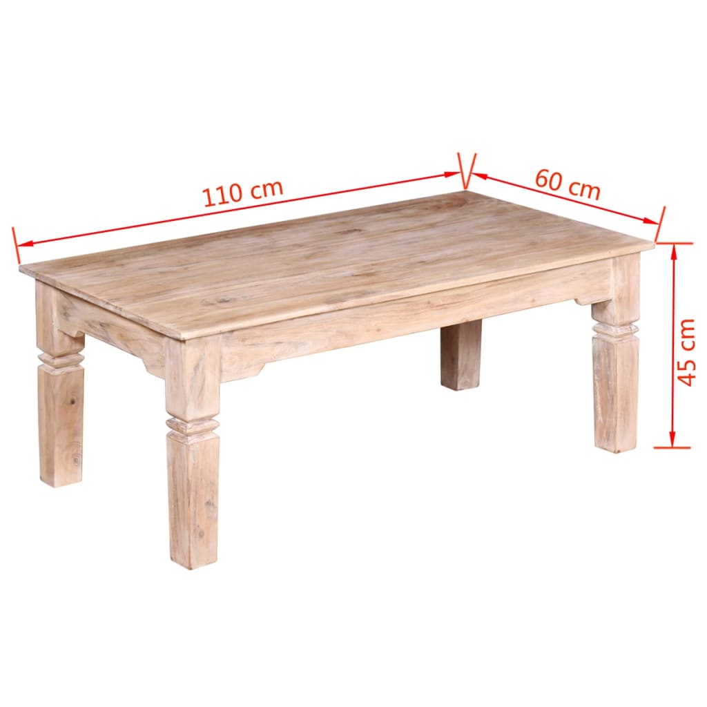 Mesa De Centro De Madera De Acacia 110X60X45 Cm