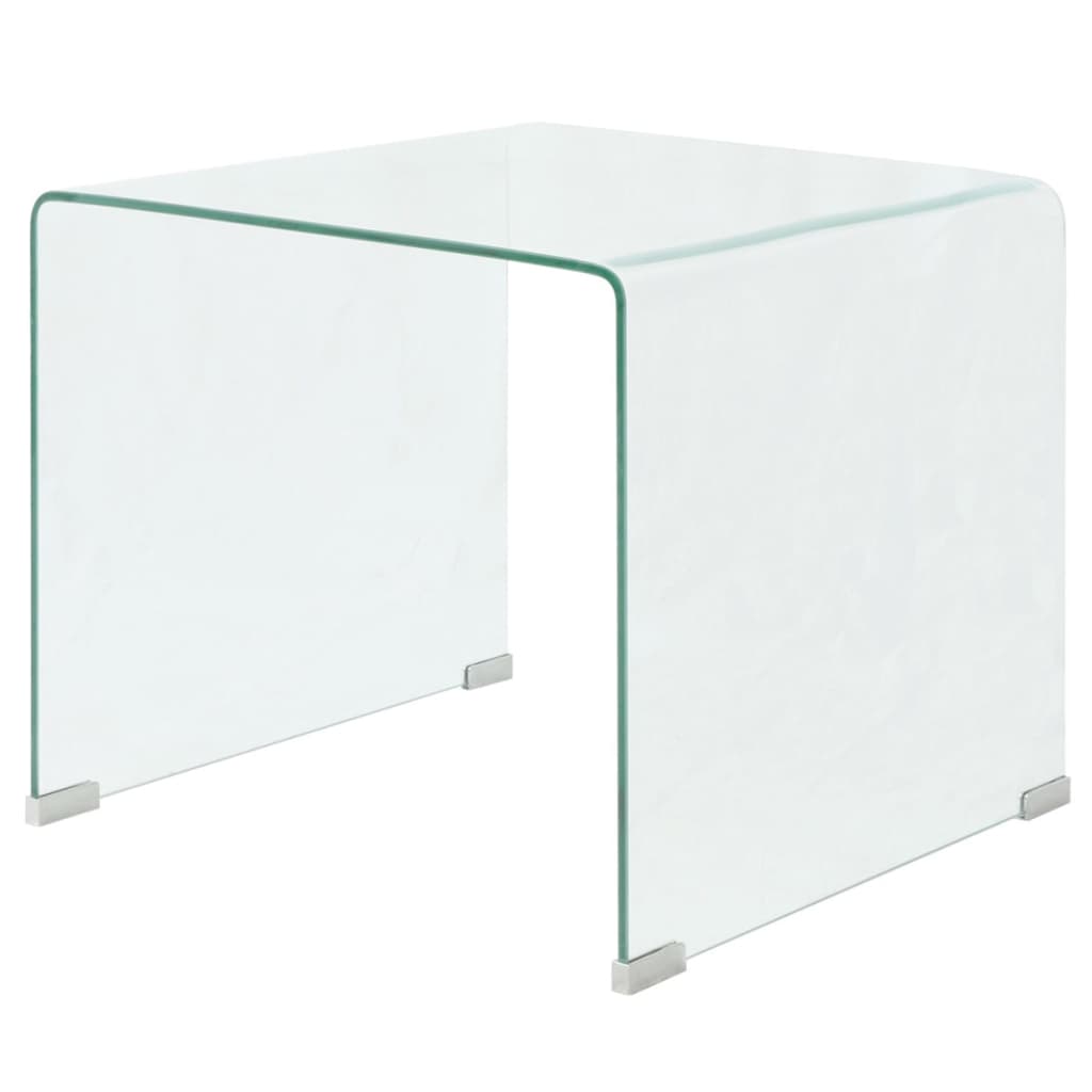 Mesa De Centro Vidrio Templado 49,5X50X45 Cm Claro