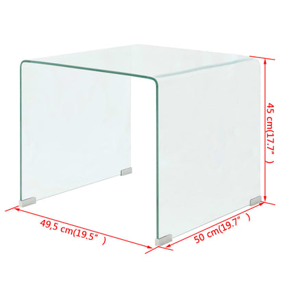 Mesa De Centro Vidrio Templado 49,5X50X45 Cm Claro