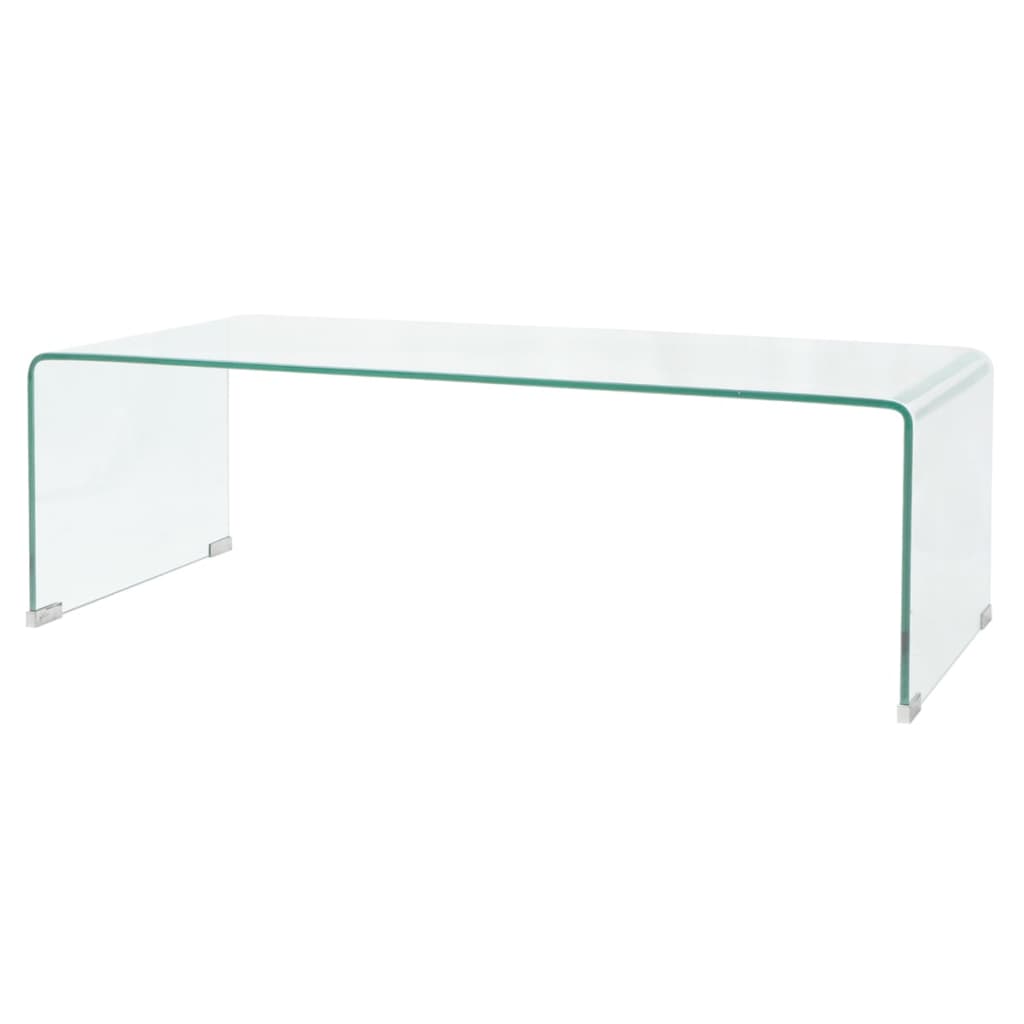 Mesa De Centro De Vidrio Templado Transparente 98X45X30 Cm