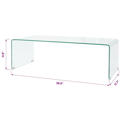Mesa De Centro De Vidrio Templado Transparente 98X45X30 Cm