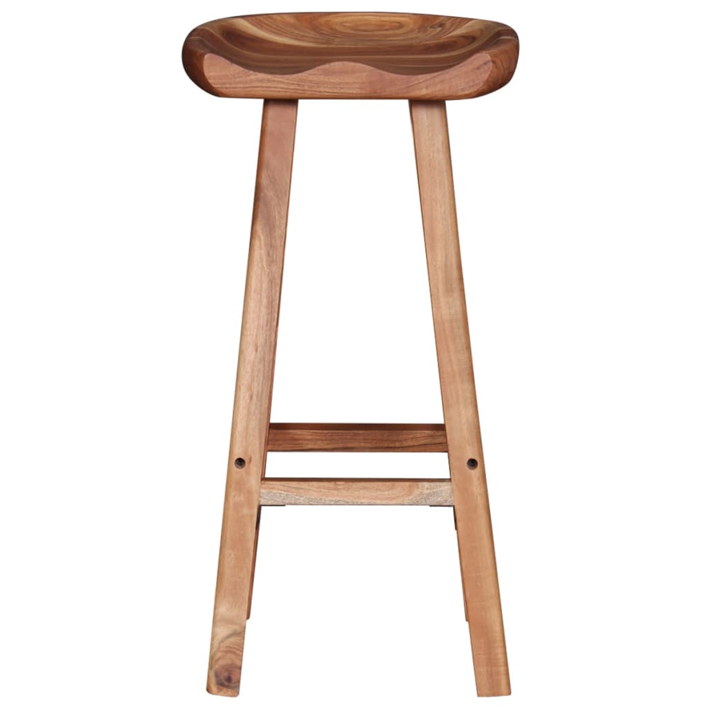 Taburetes De Barra De Cocina 2 Unidades Madera Maciza De Acacia