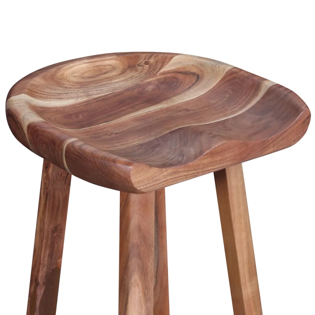 Taburetes De Barra De Cocina 2 Unidades Madera Maciza De Acacia