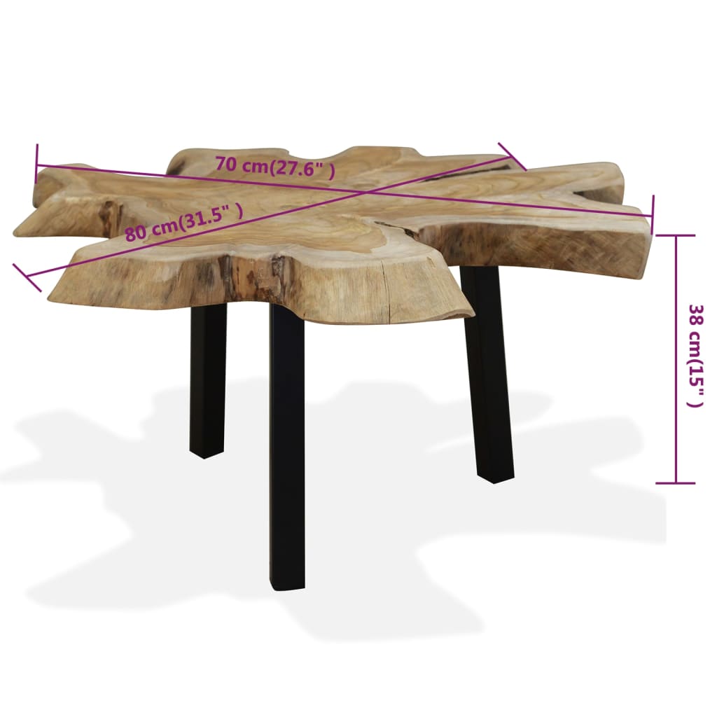 Mesa De Centro De Teca Genuina 80X70X38 Cm