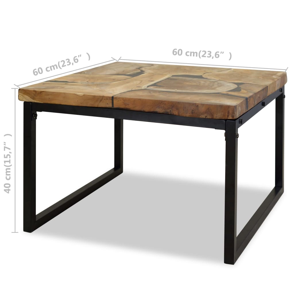 Mesa De Centro De Resina De Teca 60X60X40 Cm