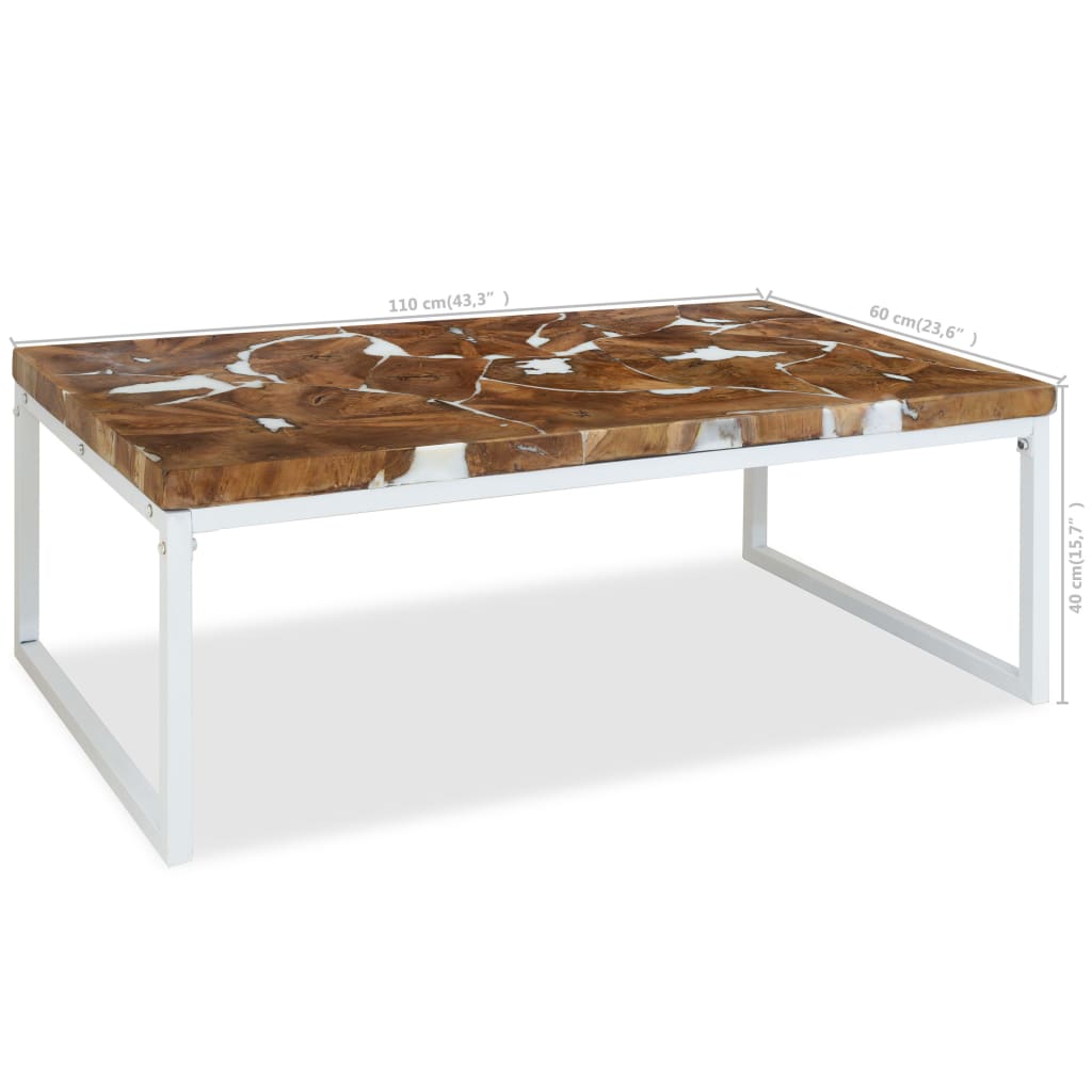 Mesa De Centro De Resina De Teca 110X60X40 Cm