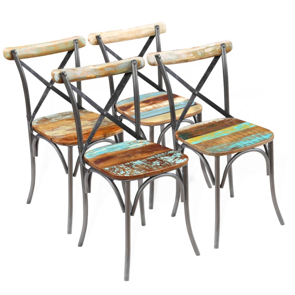 Sillas Con Respaldo Cruzado 4 Uds Madera Maciza De Mango Blanco