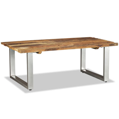 Mesa De Centro Madera Maciza Reciclada 100X60X38 Cm