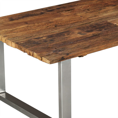 Mesa De Centro Madera Maciza Reciclada 100X60X38 Cm