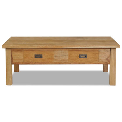 Mesa De Centro Madera De Teca Maciza 100X60X35 Cm