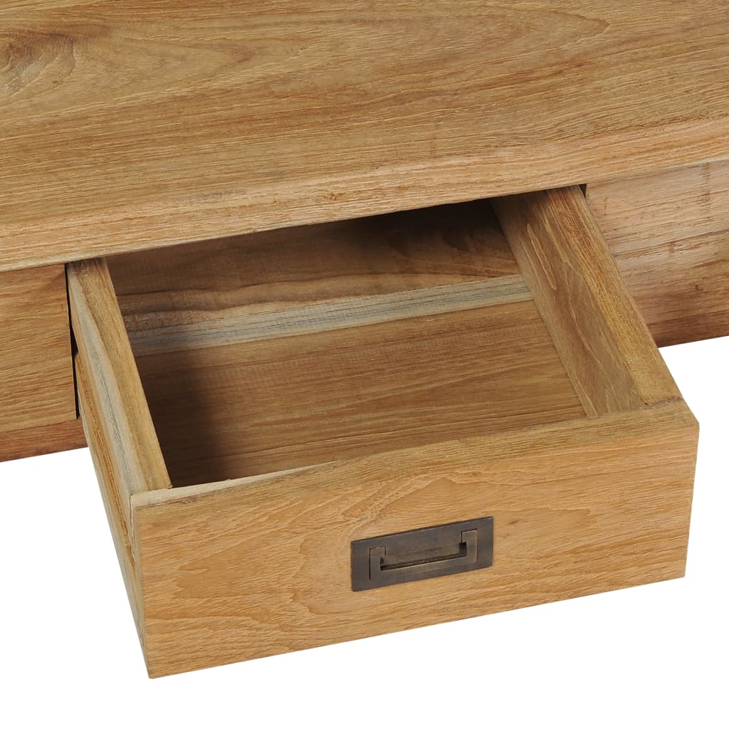 Mesa De Centro Madera De Teca Maciza 100X60X35 Cm
