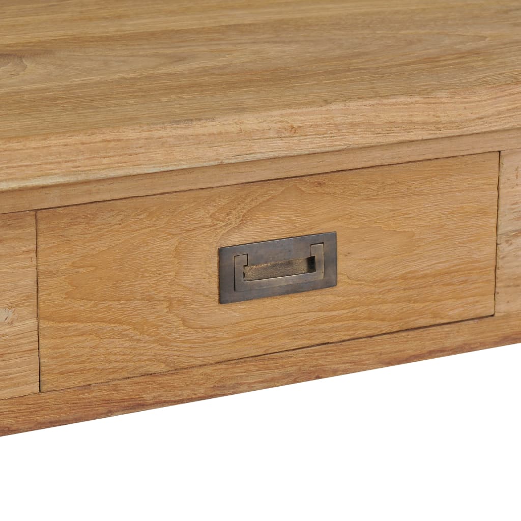 Mesa De Centro Madera De Teca Maciza 100X60X35 Cm