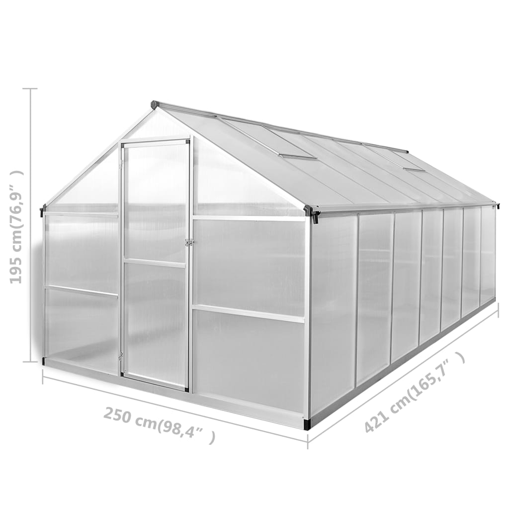Invernadero De Aluminio Gris Antracita 10,53 M²