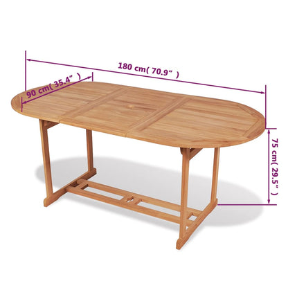 Mesa De Jardín De Madera De Teca Maciza