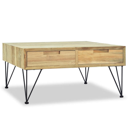 Mesa De Centro De Teca Maciza 80X80X40 Cm