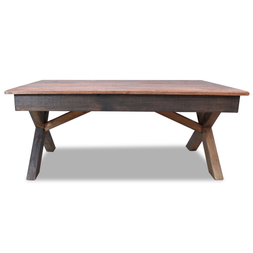 Mesa De Centro Madera Reciclada Mixta 110X60X45 Cm