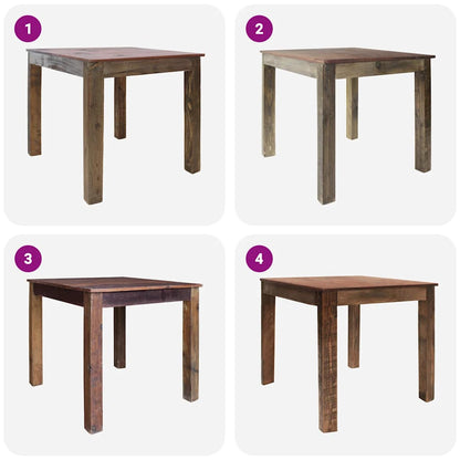 Mesa De Comedor De Madera Reciclada Mixta 82X80X76 Cm