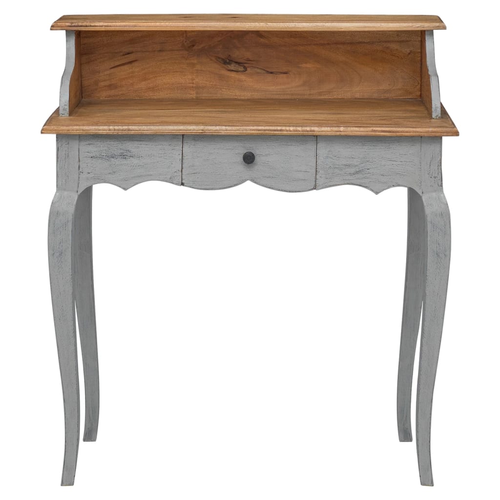 Escritorio De Madera Maciza De Caoba 80X40X92 Cm