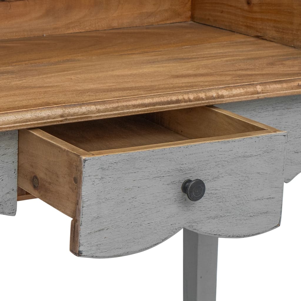 Escritorio De Madera Maciza De Caoba 80X40X92 Cm