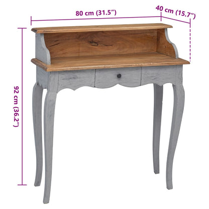 Escritorio De Madera Maciza De Caoba 80X40X92 Cm