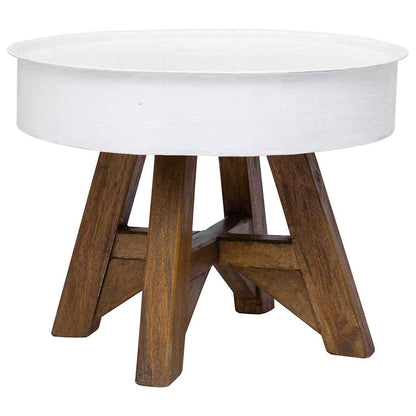 Mesa De Centro De Madera Maciza Reciclada 60X45 Cm