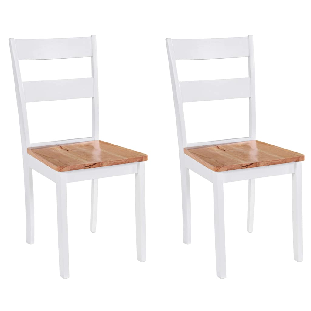 Sillas De Comedor Con Cojines 2 Uds Madera Maciza Marrón Caucho